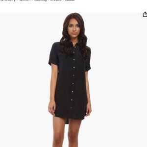 Equipment Signature Shirt Dress in Black Short Sleeve